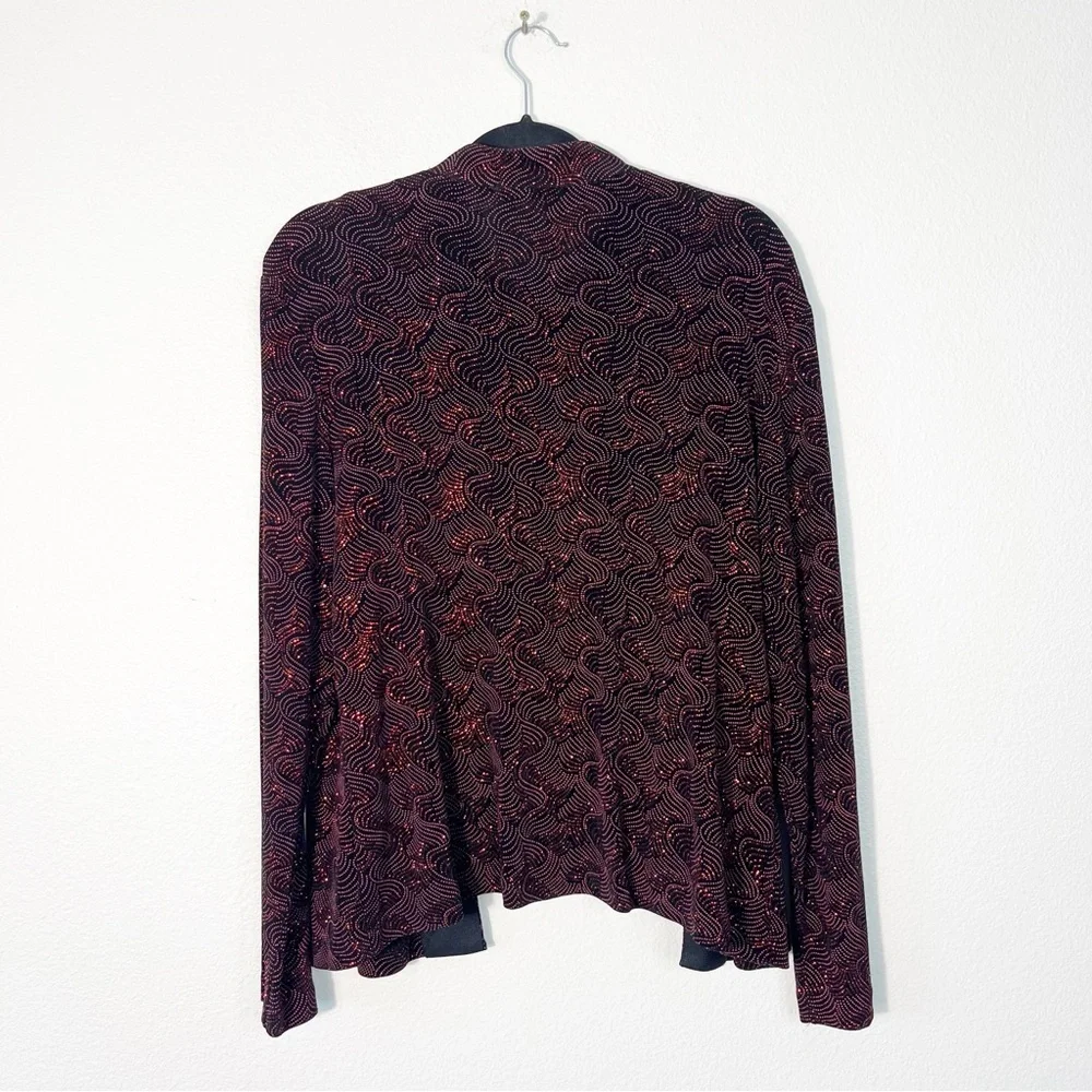 Xscape Black & Red Glitter Knit Twinset Jacket & Tank Top Glam Chic Women’s XL